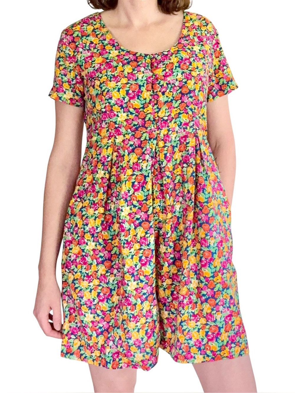Vintage 90s The Limited Colorful Floral Rayon Romper Playsuit